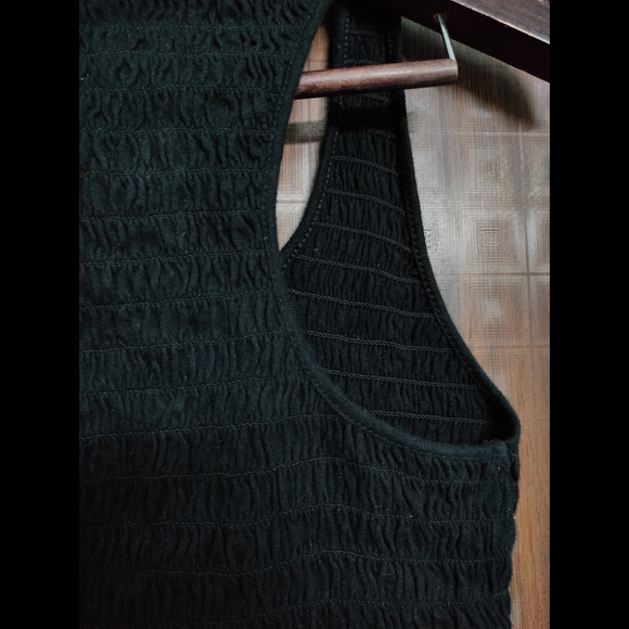 Black Smocked Top with Ruffels at the bottom - Picture 7 of 7